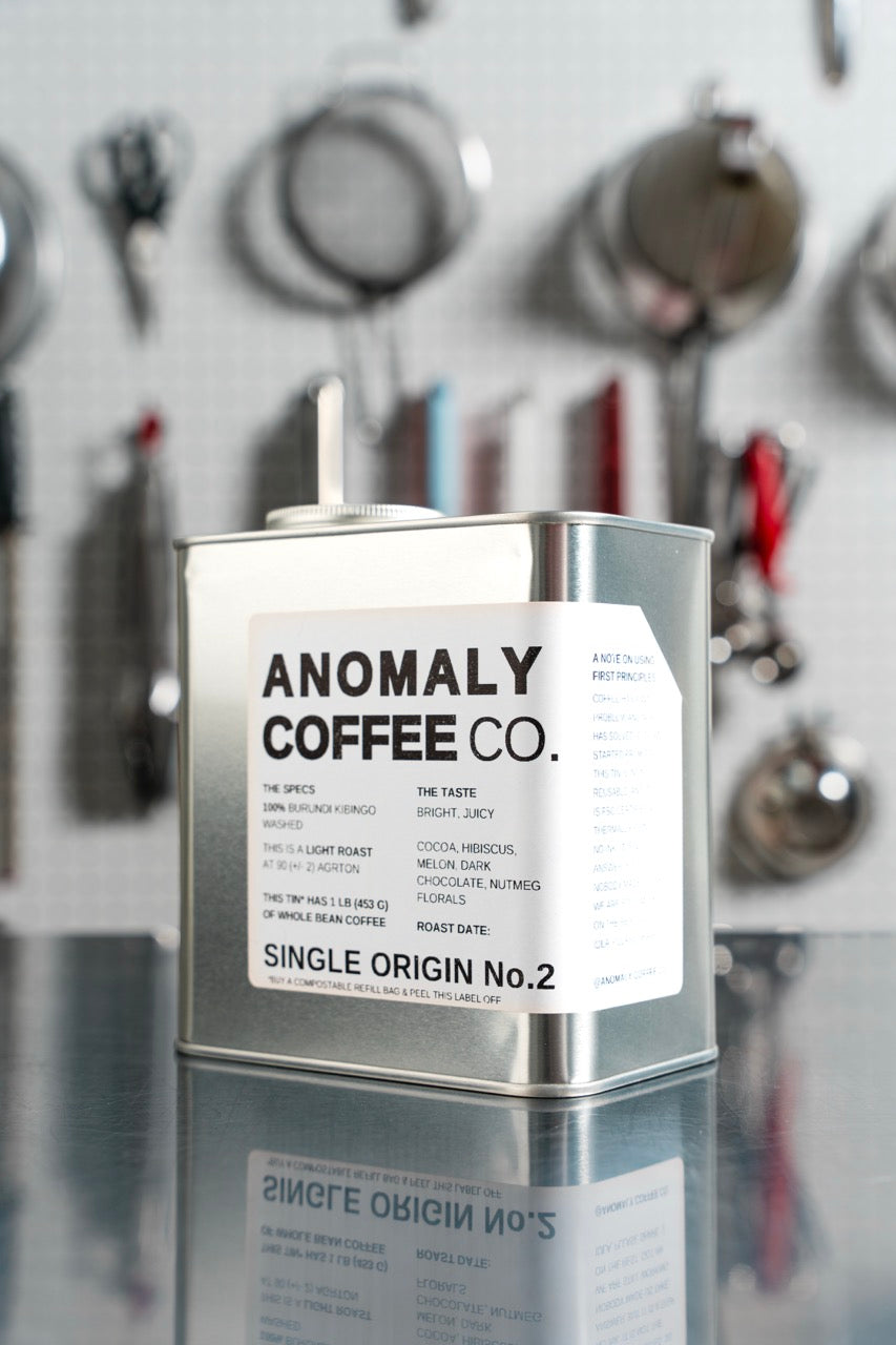Anomaly Coffee Single Origin No.2 tin, Burundi Kibingo Washed.
