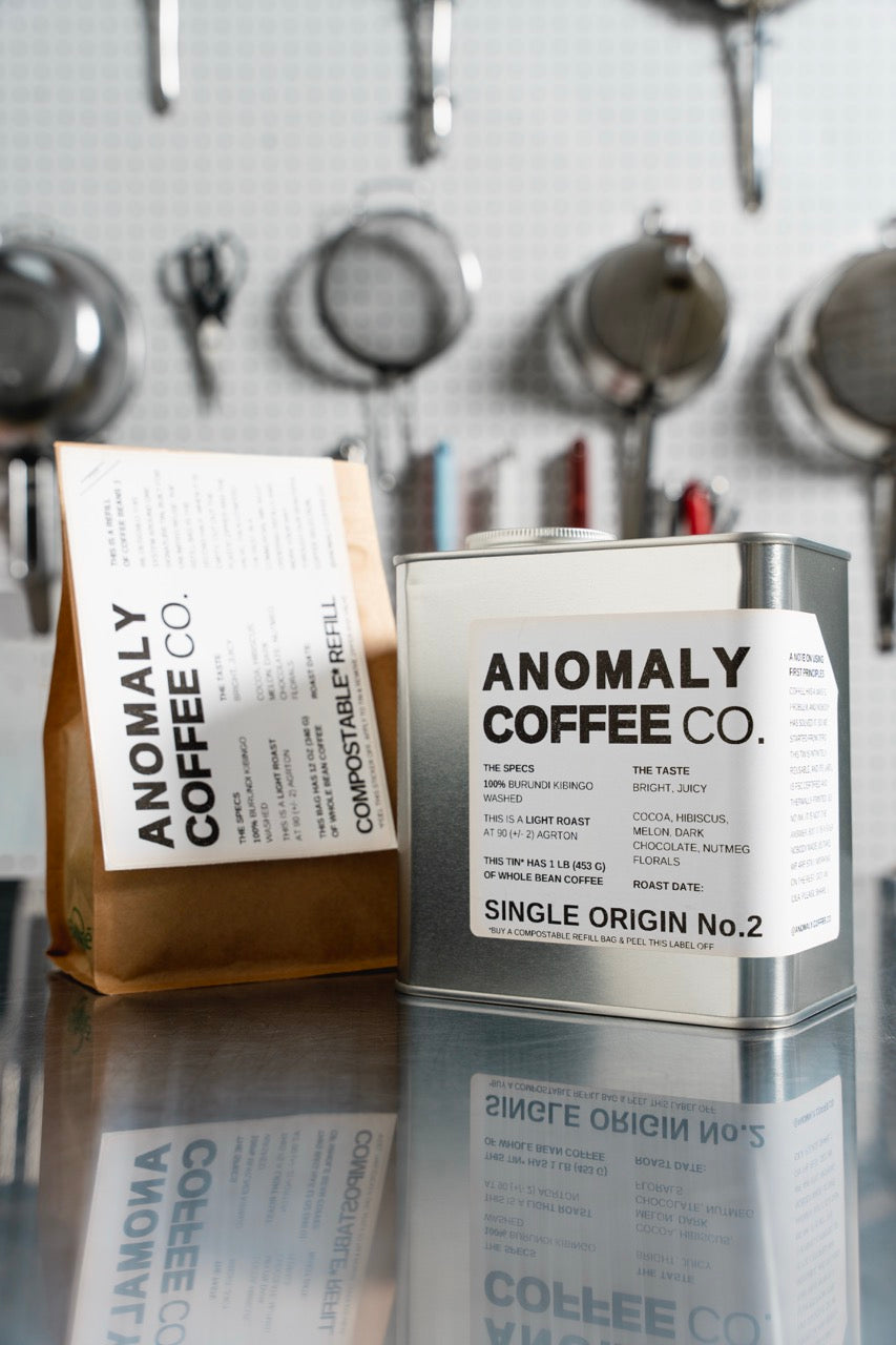 Anomaly Coffee Single Origin No.2 tin, Burundi Kibingo Washed.
